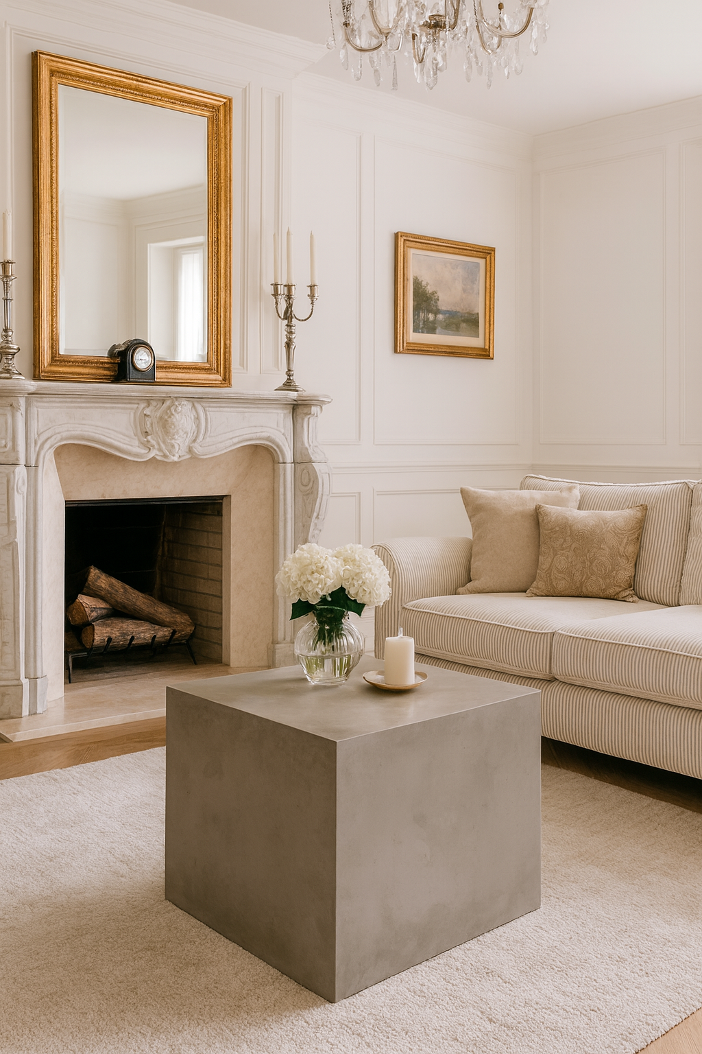 Moderner Tisch aus Architekturbeton. Handgefertigt, langlebig und stilvoll.